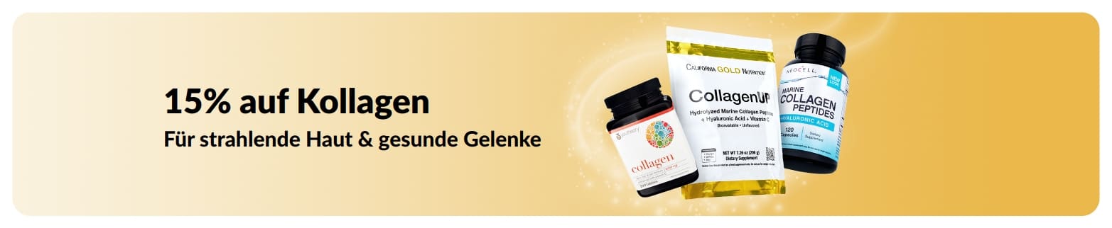 iHerb-Banner mit 15 % Rabatt auf Kollagen.