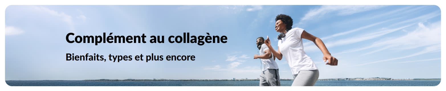 Bannière iHerb mettant en avant les compléments alimentaires à base de collagène.