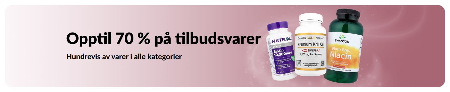 Banner som reklamerer for tilbud med opptil 70 % rabatt