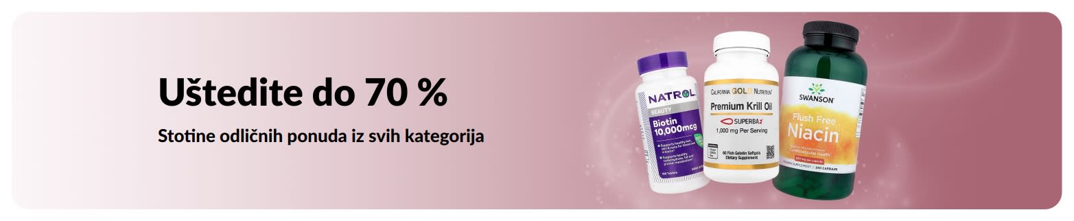 Reklamni natpis koji promovira uštede do 70 %