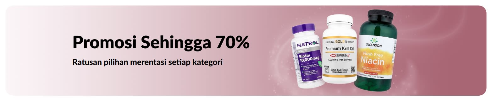 Sepanduk promosi diskaun sehingga 70%