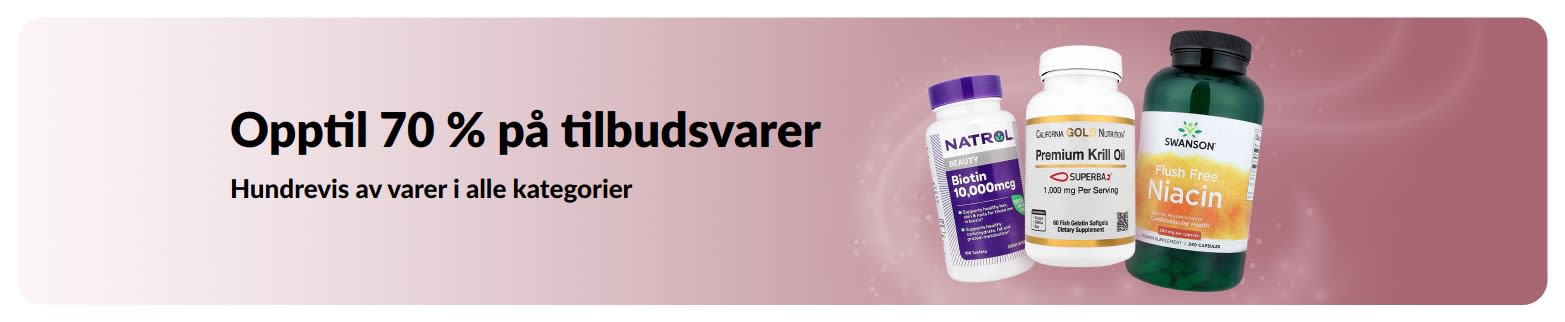 Banner som reklamerer for tilbud med opptil 70 % rabatt