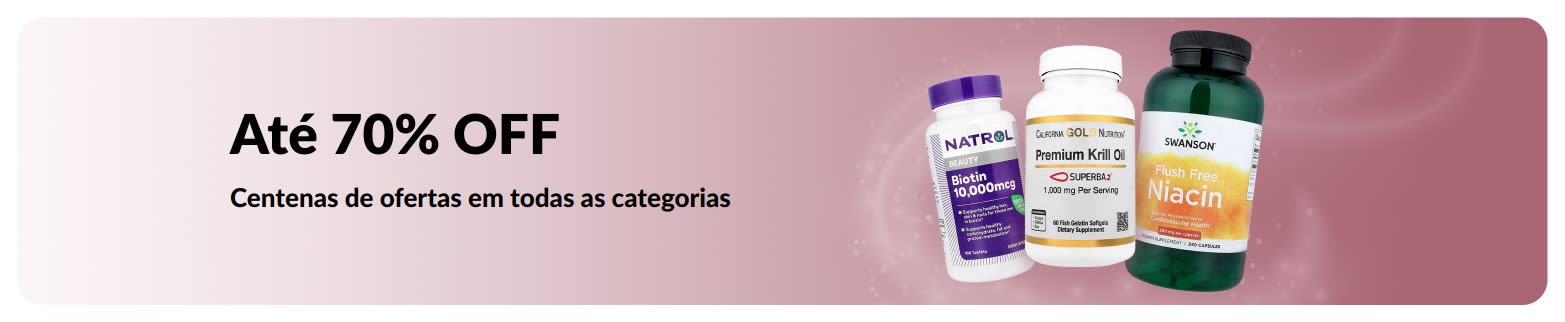 Banner promovendo ofertas com até 70% OFF