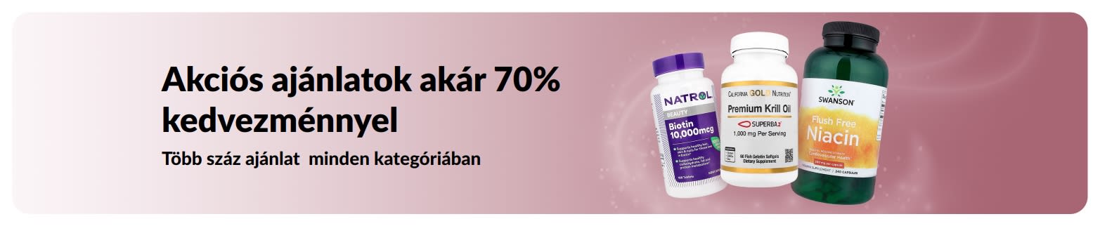 Akár 70% kedvezményt kínáló akciós ajánlatokat hirdető banner.