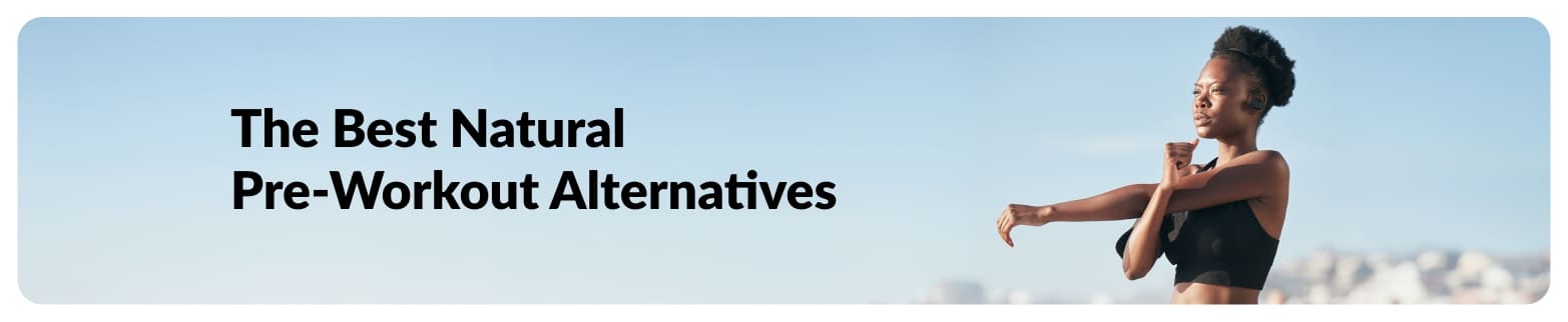 iHerb blog banner focusing on natural pre-workout alternatives