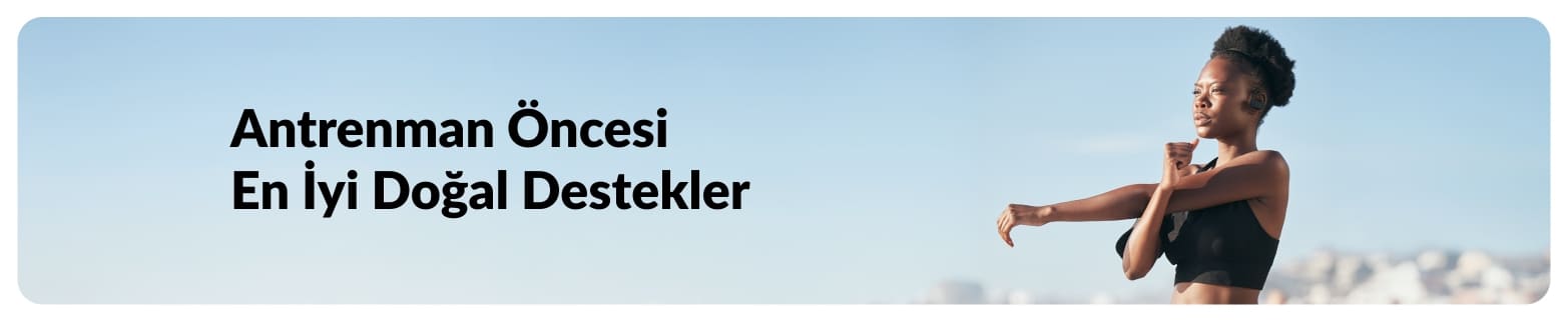 Antrenman öncesi doğal destekleri öne çıkaran iHerb blog bannerı