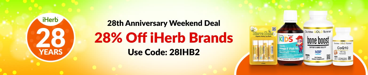 IHERB BRANDS 28% OFF WITH CODE: 28IHB2