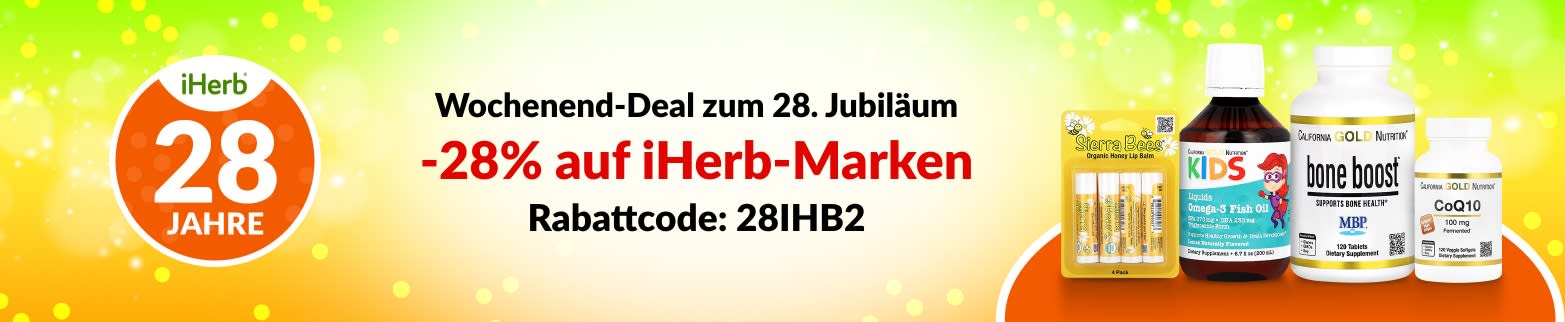 IHERB-MARKEN 28% RABATT MIT CODE: 28IHB2