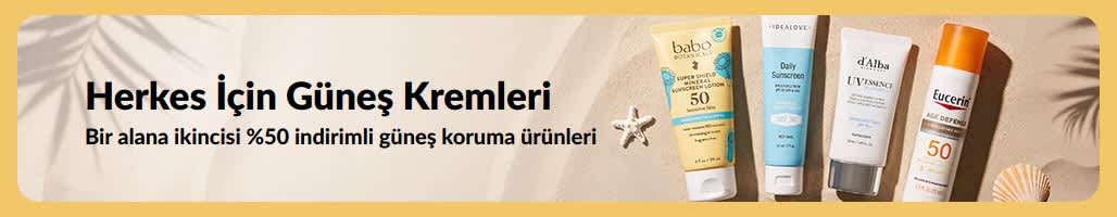 İki ürünün yer aldığı güneş koruyucu kampanyası, “1 alana 2.’si %50 indirimli güneş koruma ürünleri” fırsatıyla cilt bakım rutininize avantaj katıyor.