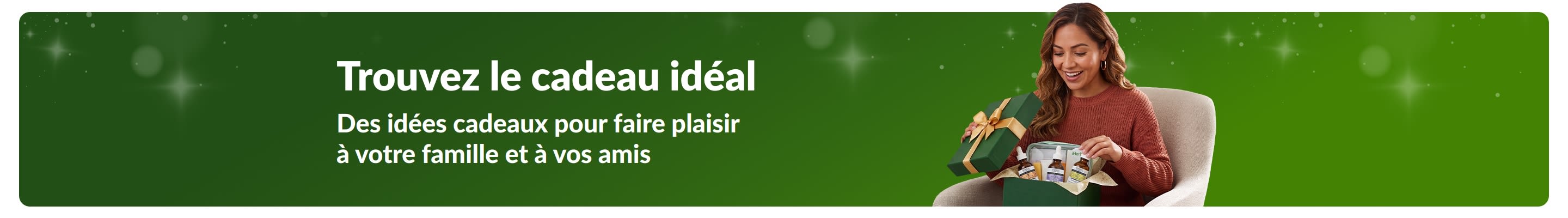 Trouvez le cadeau idéal. Des idées cadeaux pour faire plaisir à votre famille et à vos amis. Femme ouvrant un cadeau.