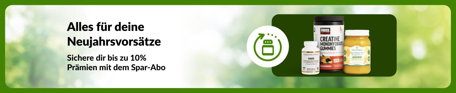 Banner für iHerb Spar-Abo mit bis zu 10 % Prämien, mit NMN, Kreatin zum Kauen und Knorpeltang-Gel