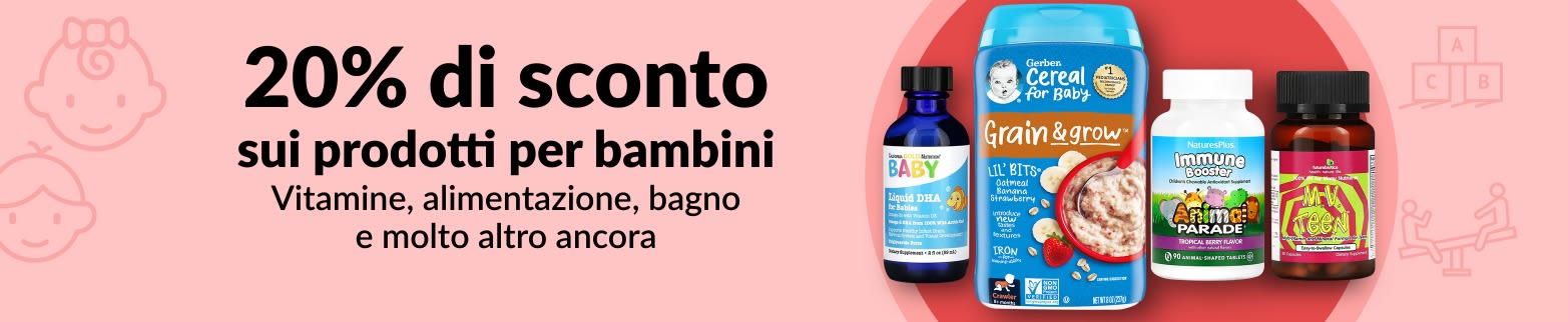 20% DI SCONTO SUI PRODOTTI PER BAMBINI