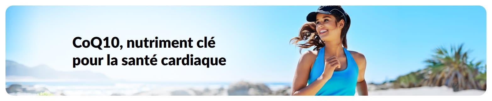 Bannière pour un article sur la CoQ10 et la santé cardiaque montrant.