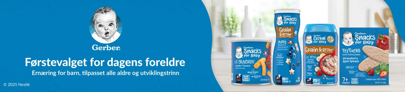 Gerber® Dagens foreldres førstevalg. Ernæring for den lille i alle aldre og stadier