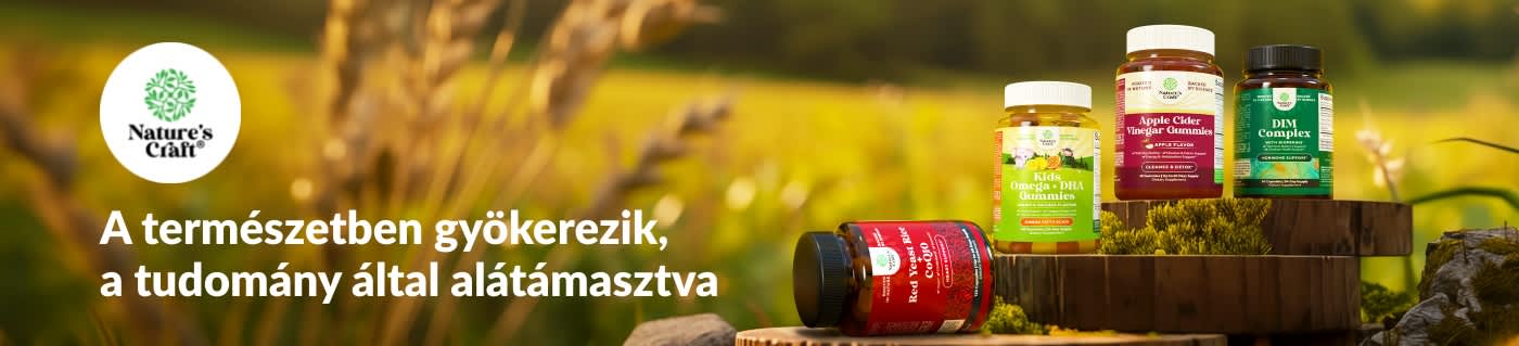 Vásároljon Nature’s Craft étrend-kiegészítőket, többek között almaecetes gumicukorkákat, omega-kiegészítőket gyerekeknek, DIM komplexet és még sok mást.