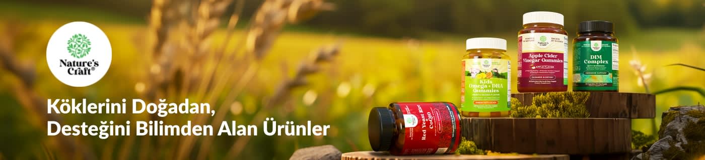 Nature’s Craft takviyelerini keşfedin; elma sirkesi sakızları, çocuklar için omega, DIM kompleksi ve daha fazlası