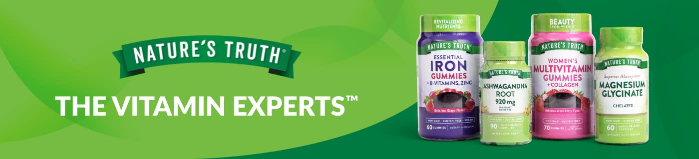Shop Nature’s Truth vitamins and supplements including multivitamin gummies, iron, magnesium, ashwagandha, and more.
