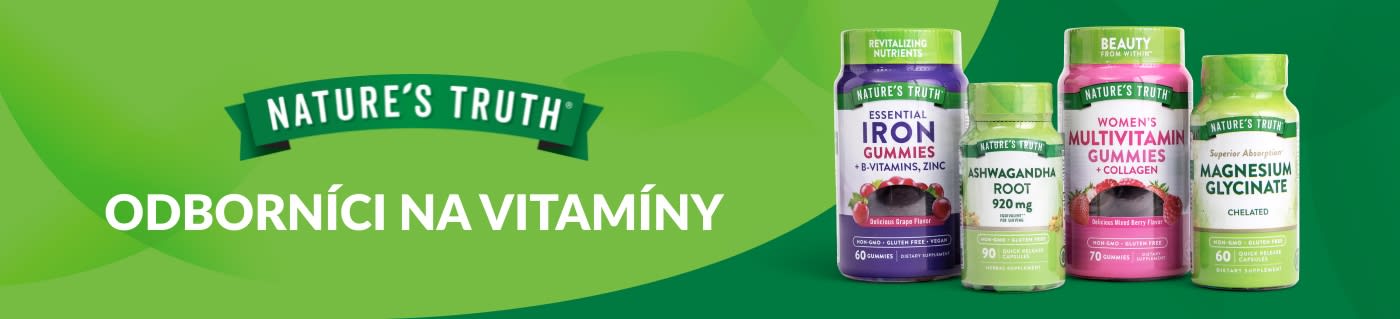 Nakupujte vitamíny a výživové doplnky Nature's Truth vrátane multivitamínových gumových cukríkov, železa, horčíka, ašvagandy a ďalších.