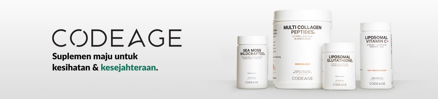 Suplemen maju Codeage untuk kesihatan dan kesejahteraan.