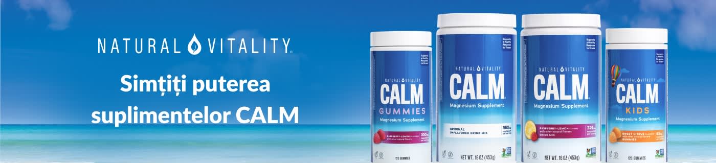Comandați suplimente de magneziu de la Natural Vitality, gama CALM.