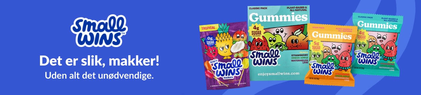 Køb Small Wins vingummier og slik lavet med frugtsmag og plantebaserede økologiske ingredienser.