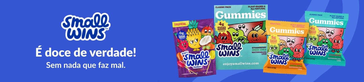 Compre gomas e doces Small Wins feitos com sabores de frutas e ingredientes orgânicos de origem vegetal.