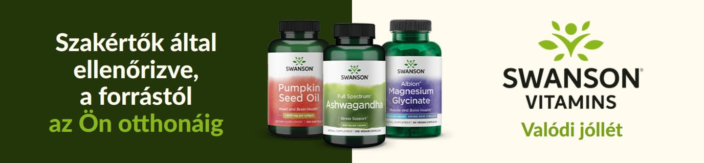 Swanson Vitamins étrend-kiegészítők, köztük tökmagolaj, ashwagandha és magnézium-glicinát, a testi-lelki jóllét jegyében.