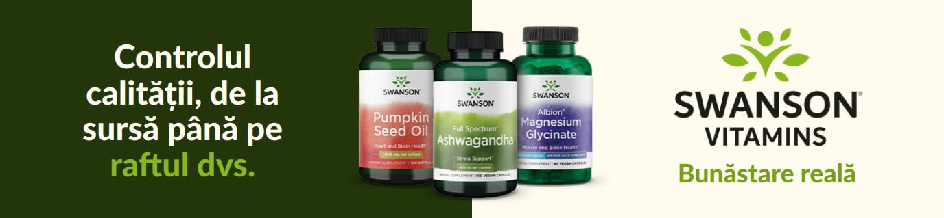 Suplimente pentru bunăstare Swanson Vitamins, precum ulei din semințe de dovleac, ashwagandha și glicinat de magneziu.
