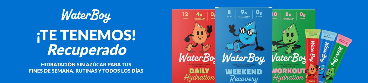 Descubre las mezclas electrolíticas WaterBoy: hidratación diaria y recuperación activa en cada bebida.