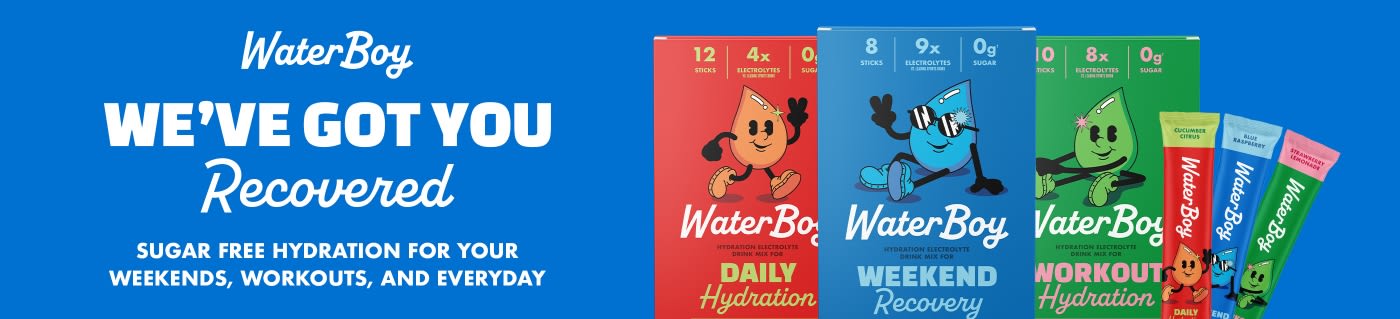Shop WaterBoy electrolyte drink mixes for daily hydration and active recovery.