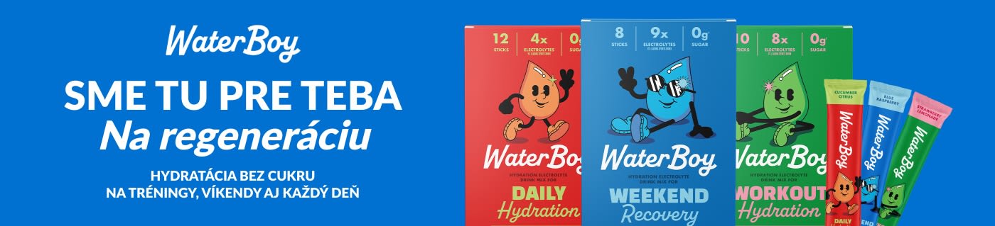 Nakupujte WaterBoy elektrolytické drinky na každodennú hydratáciu a aktívnu regeneráciu.