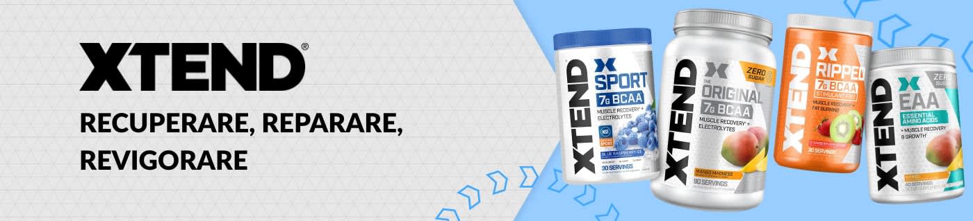 Cumpărați suplimentele XTEND Sport, Original, Ripped și EAA pentru refacerea, repararea și performanța musculară.