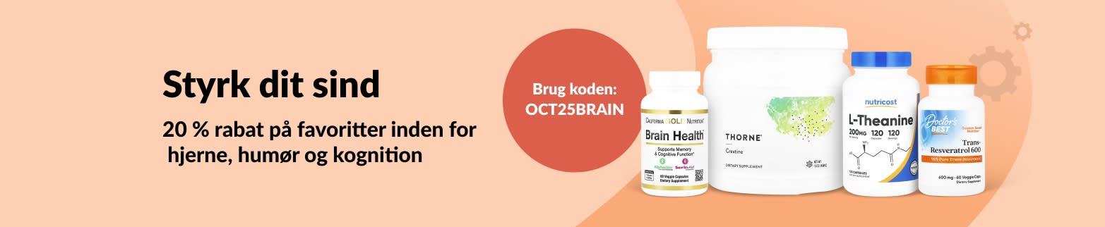 iHerb 20 % rabat på kosttilskud til hjerne og kognition. Brug koden: OCT25BRAIN