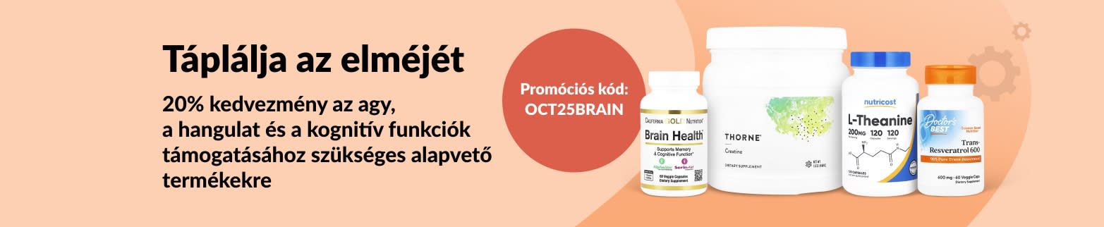 Az iHerb 20% kedvezményt kínál az agyi és kognitív funkciókat támogató étrend-kiegészítőkre az OCT25BRAIN kóddal