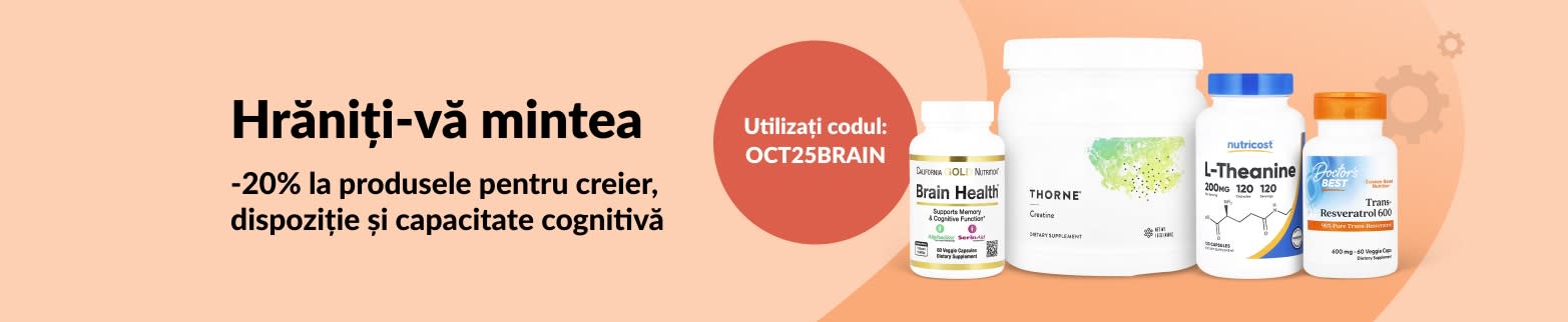 20% reducere la suplimentele pentru creier și cogniție la iHerb. Folosiți codul: OCT25BRAIN