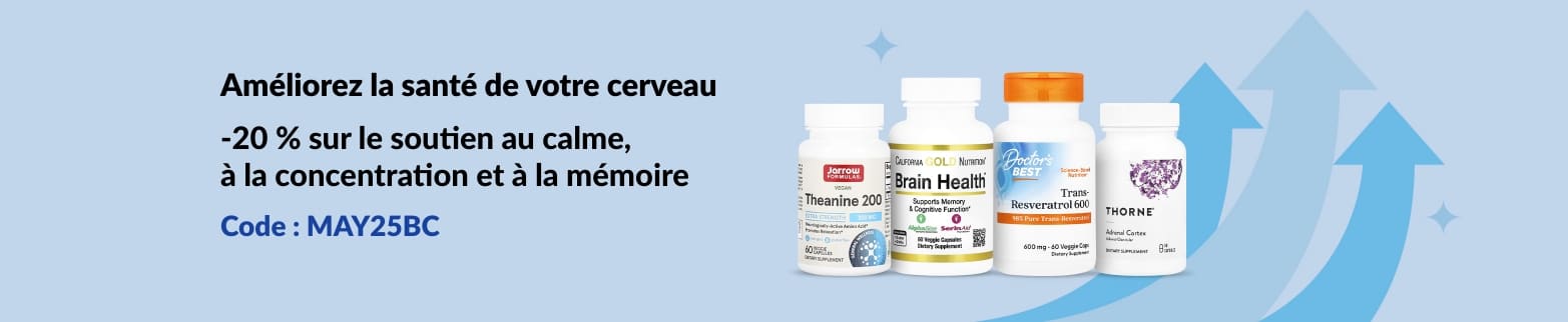 20 % de réduction sur les produits pour la santé du cerveau