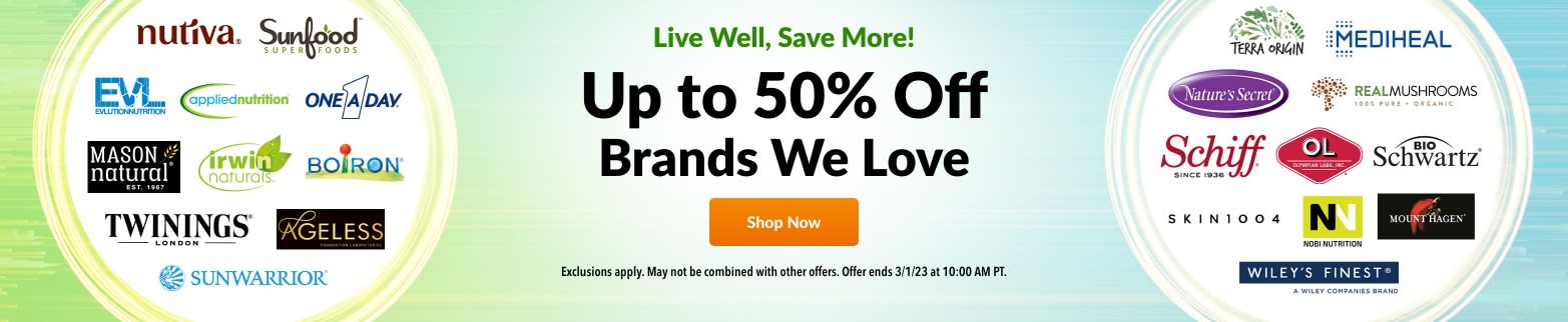 UP TO 50% OFF BRANDS WE LOVE