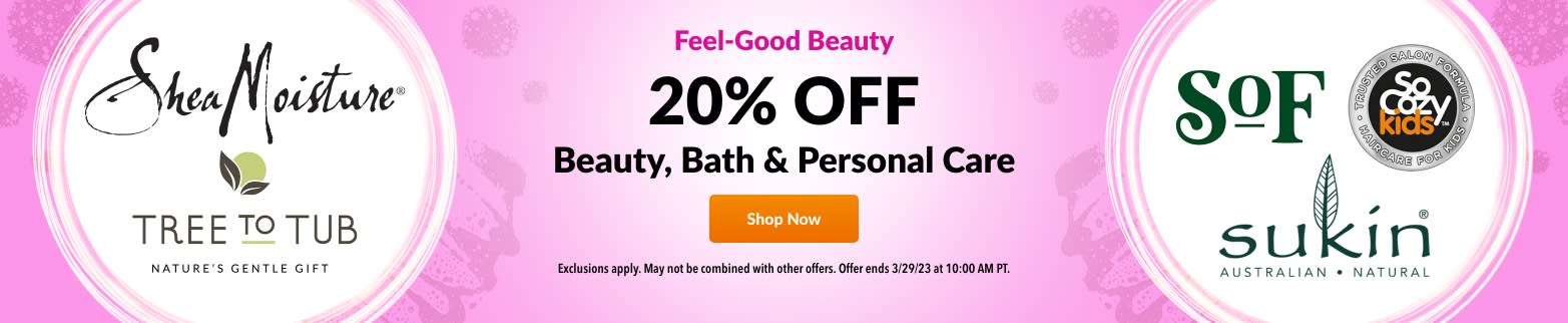 20% OFF BEAUTY & PERSONAL CARE
