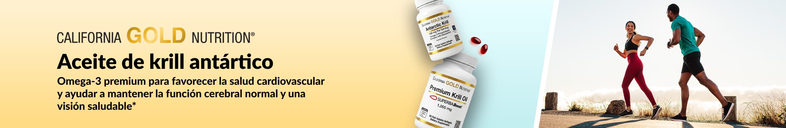 Aceite de krill antártico de California Gold Nutrition: omega-3 premium para la salud del corazón, el cerebro y los ojos.