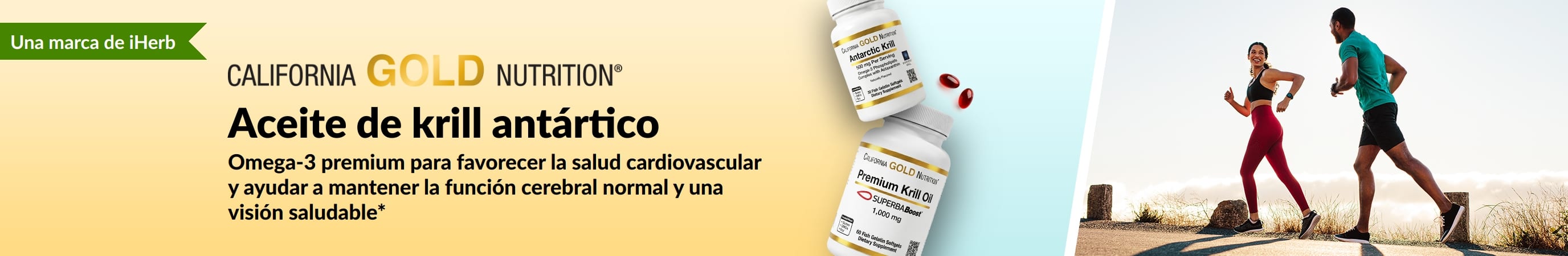 Aceite de krill antártico de California Gold Nutrition: omega-3 premium para la salud del corazón, el cerebro y los ojos.