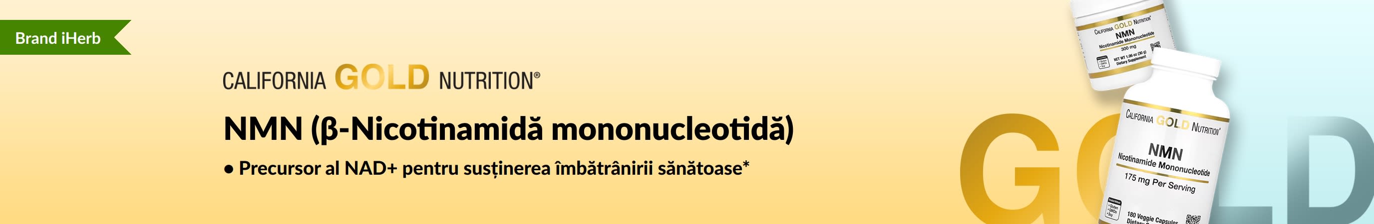 California Gold Nutrition - NMN (β-Nicotinamidă mononucleotidă) - exclusiv la iHerb!