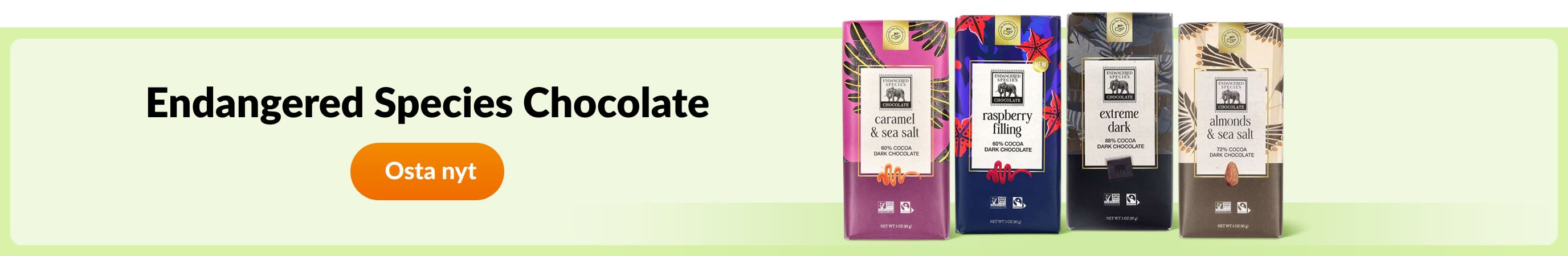 Osta Endangered Species Chocolate-tuotemerkin tuotteita.
