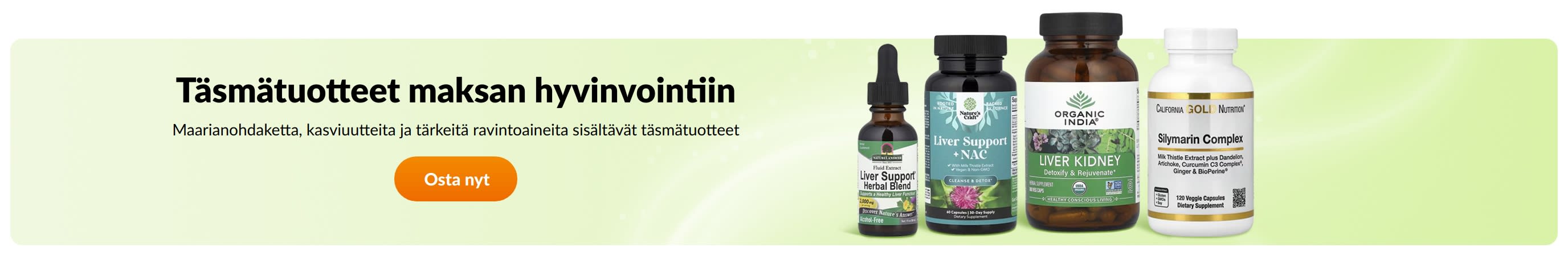 Täsmätuotteet maksan hyvinvointiin