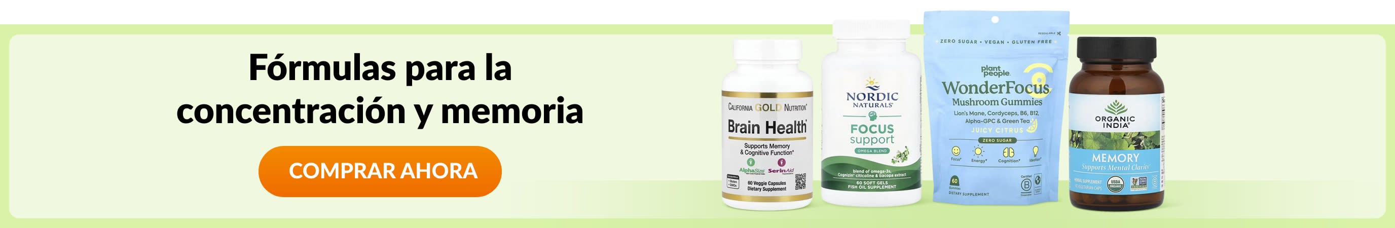 Fórmulas para la concentración y memoria