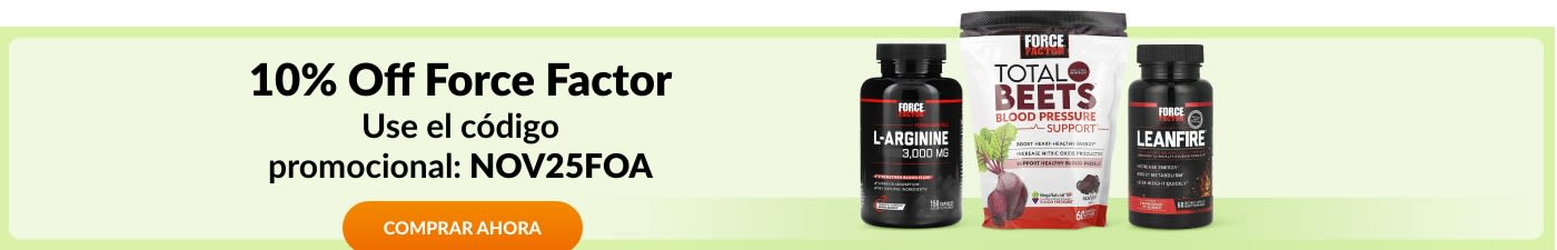10% off brand Force Factor with code NOV25FOA. 