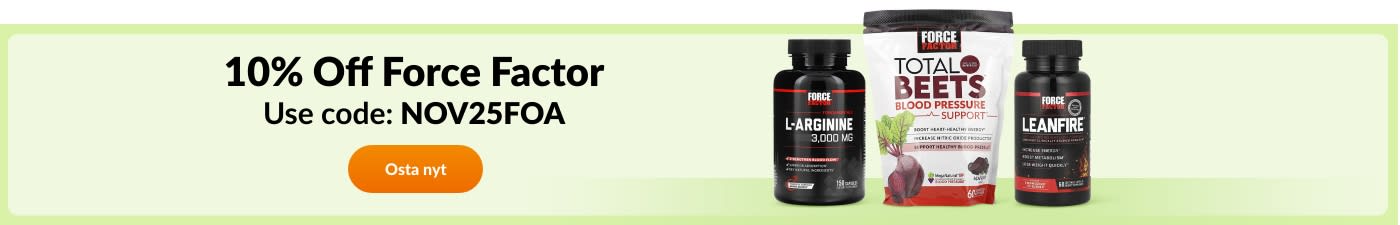 10% off brand Force Factor with code NOV25FOA. 