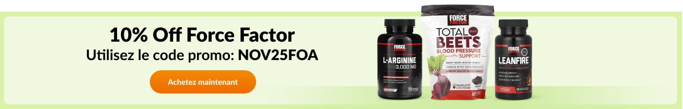 10% off brand Force Factor with code NOV25FOA. 