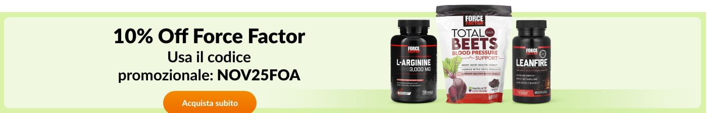 10% off brand Force Factor with code NOV25FOA. 