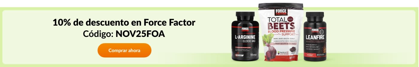 10% de descuento en la marca Force Factor con el código NOV25FOA. 