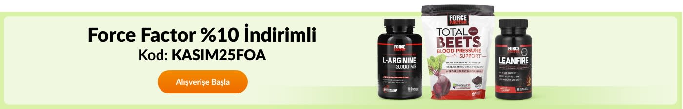 Force Factor markasında NOV25FOA koduyla %10 indirim. 